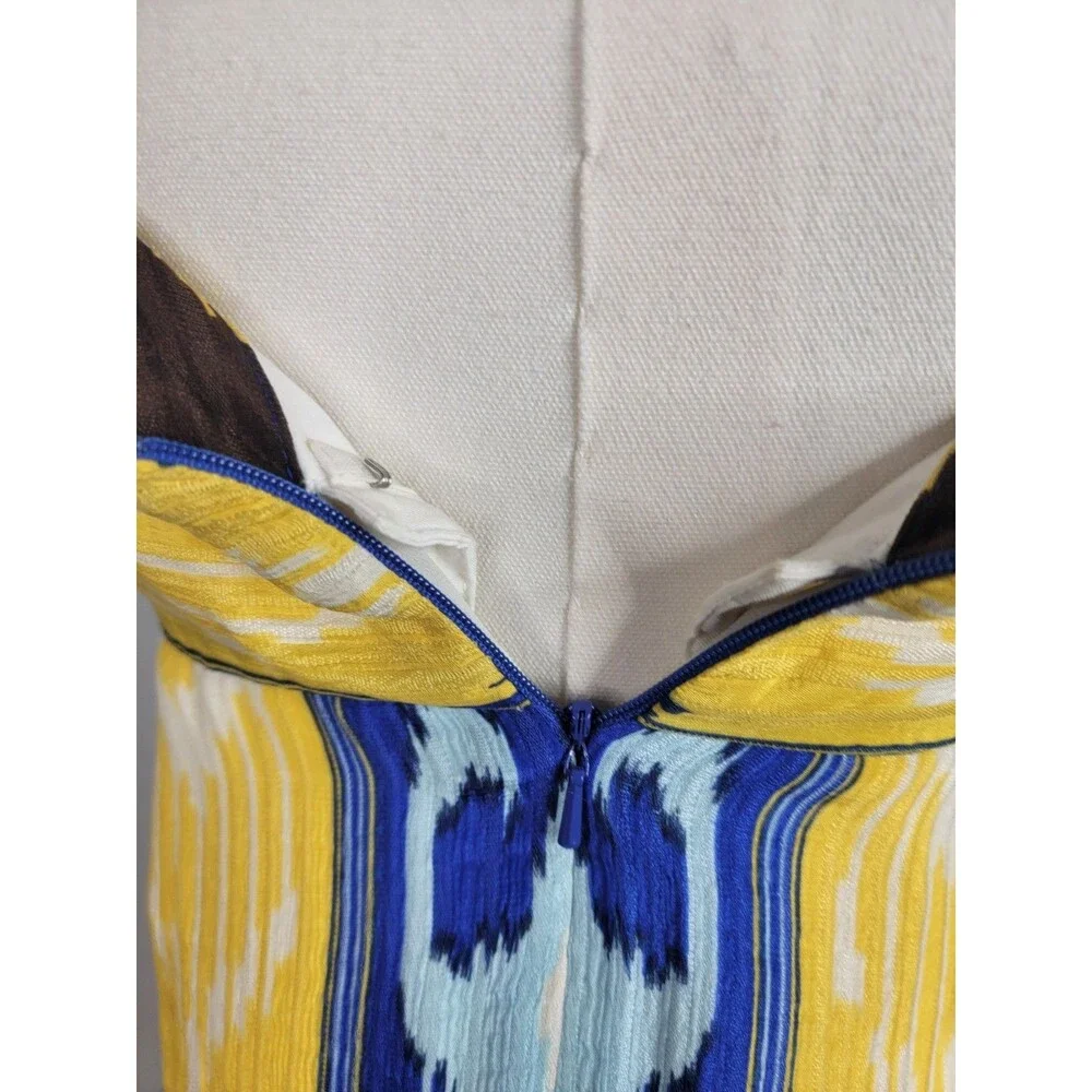 Tory Burch Dress 4 Ikat Printed Silk Strapless Optional Straps Resort 2009